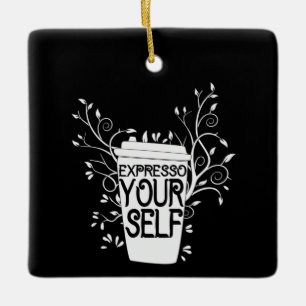 Kaffee Art Expresso Keramikornament