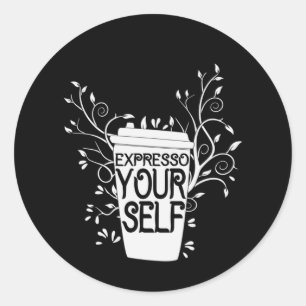 Kaffee Art Expresso Runder Aufkleber