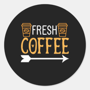 Kaffee Art Frischer Kaffee Runder Aufkleber