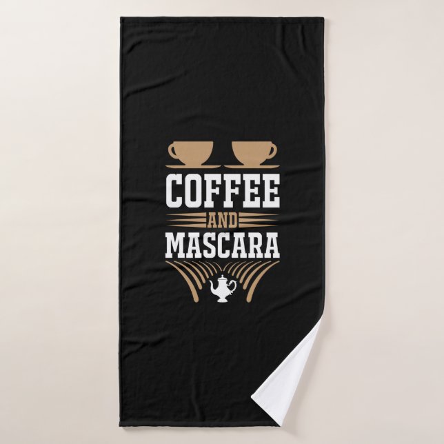Kaffee Art Kaffee und Mascara Badehandtuch (Badehandtuch)