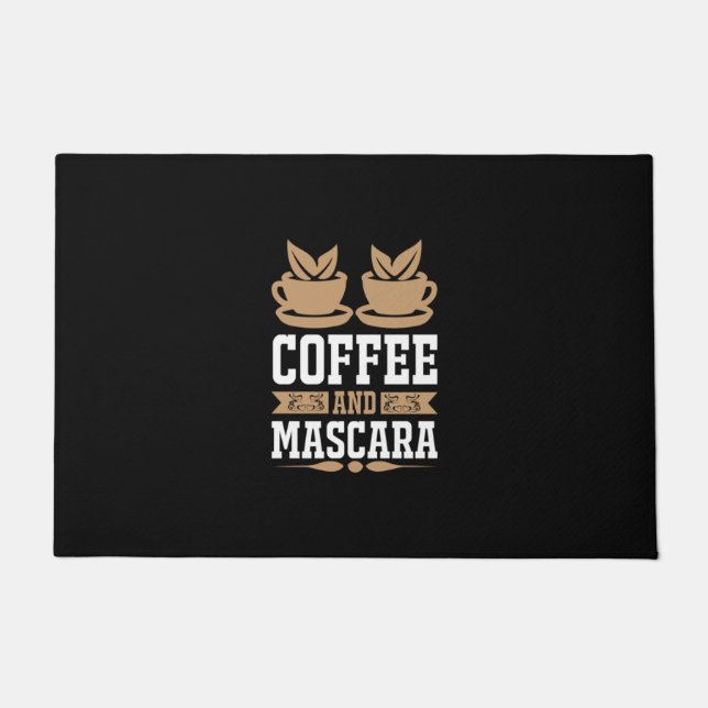 Kaffee Art Kaffee und Mascara Fußmatte (Vorderseite)