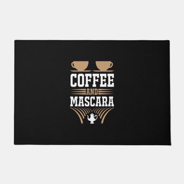Kaffee Art Kaffee und Mascara Fußmatte (Vorderseite)