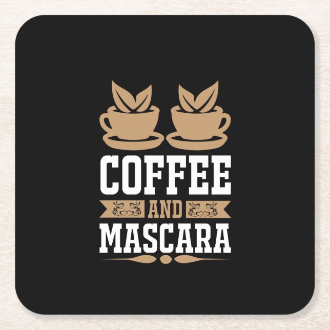 Kaffee Art Kaffee und Mascara Rechteckiger Pappuntersetzer (Vorderseite)