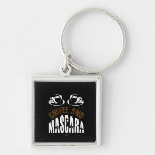 Kaffee Art Kaffee und Mascara Schlüsselanhänger