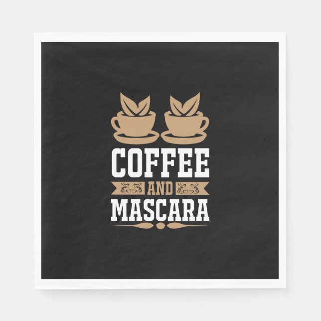 Kaffee Art Kaffee und Mascara Serviette (Vorderseite)