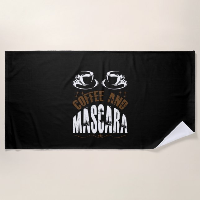 Kaffee Art Kaffee und Mascara Strandtuch (Vorderseite)