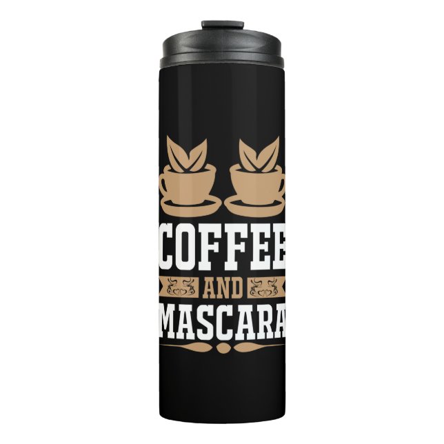 Kaffee Art Kaffee und Mascara Thermosbecher (Vorderseite)