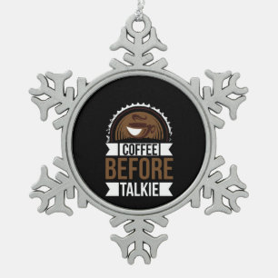 Kaffee Art Kaffee vor der Talkie Schneeflocken Zinn-Ornament