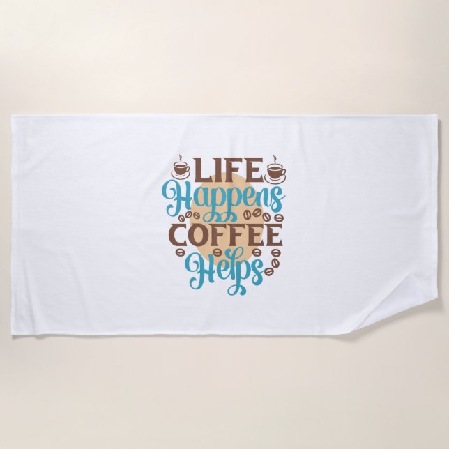 Kaffee Art Life: Kaffeelieferungen Strandtuch (Vorderseite)