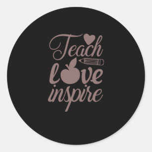 Kaffee Art Teach Liebe Inspiriert Runder Aufkleber