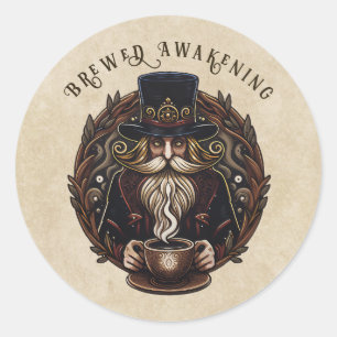 Kaffee-Assistent Runder Aufkleber