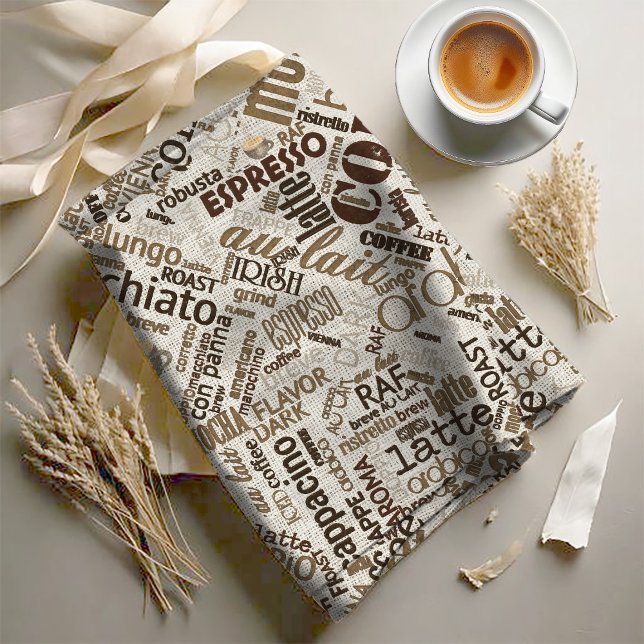 Kaffee auf Burlap Word Cloud Brown ID283 Stoff (Von Creator hochgeladen)