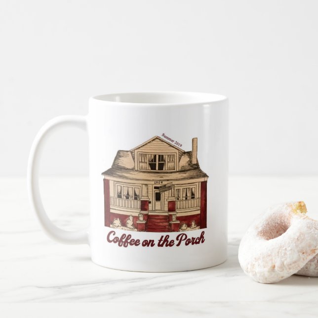 Kaffee auf dem Portal Kaffeetasse (Mit Donut)