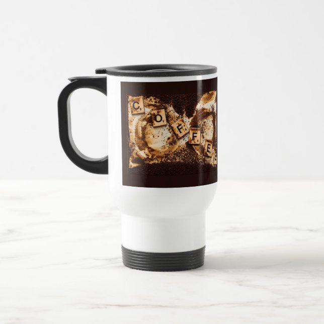 Kaffee auf Kaffee Reisebecher (Links)