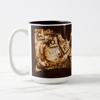Kaffee auf Kaffee Zweifarbige Tasse