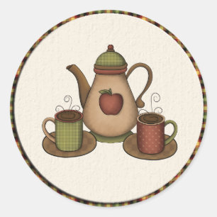 Kaffee-Aufkleber Runder Aufkleber