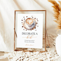 Kaffee-Baby-Dusche Dekorieren ein Bib-Zeichen