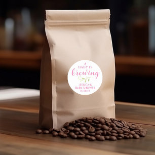 Kaffee Baby Dusche Grüne Gefallen Runder Aufkleber