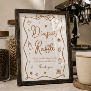 Kaffee-Baby-Party-Windel-Raffel Poster