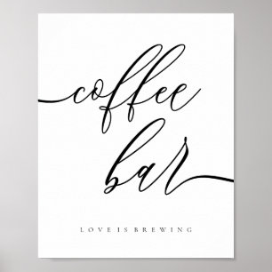 Kaffee Bar Brauen Hochzeitsempfang Poster