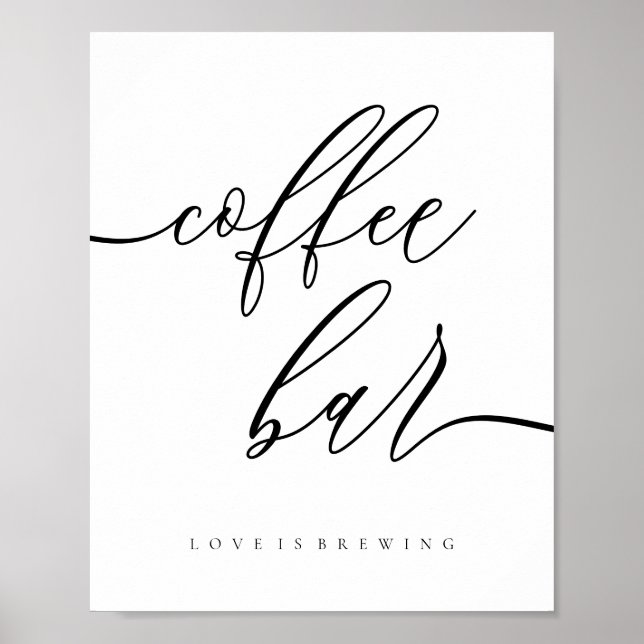 Kaffee Bar Brauen Hochzeitsempfang Poster (Vorne)
