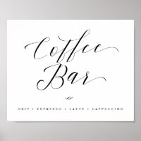 Kaffee Bar Chic Brautparty oder Hochzeitszeichen