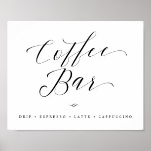 Kaffee Bar Chic Brautparty oder Hochzeitszeichen Poster