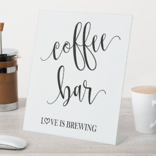 Kaffee Bar Pedestal Hochzeitszeichen Sockelschild