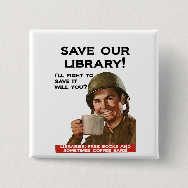 Kaffee-Bar-Quadrat-Abzeichen Button (Vorderseite)