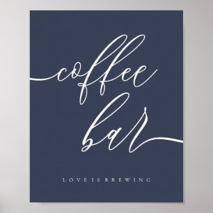 Kaffee Bar Simple Navy Poster