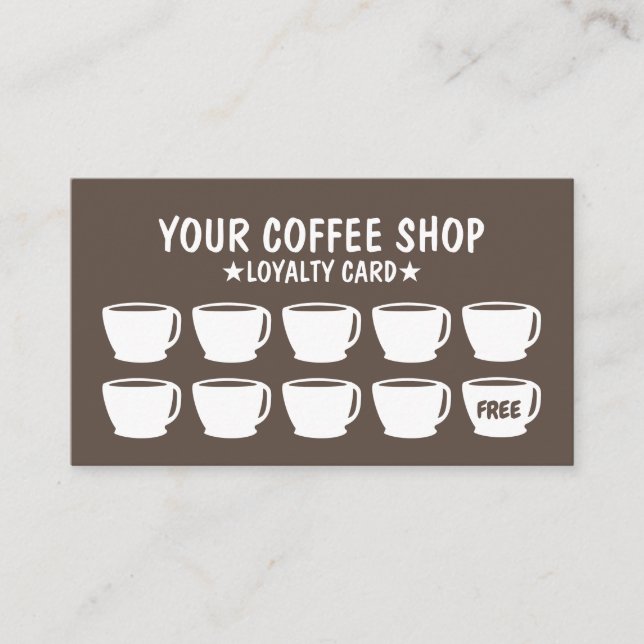 Kaffee-Bar-Treppenkarten Treuekarte (Vorderseite)
