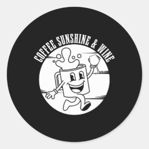 Kaffee Barista Roasting Röster Café Kaffee Wein Runder Aufkleber
