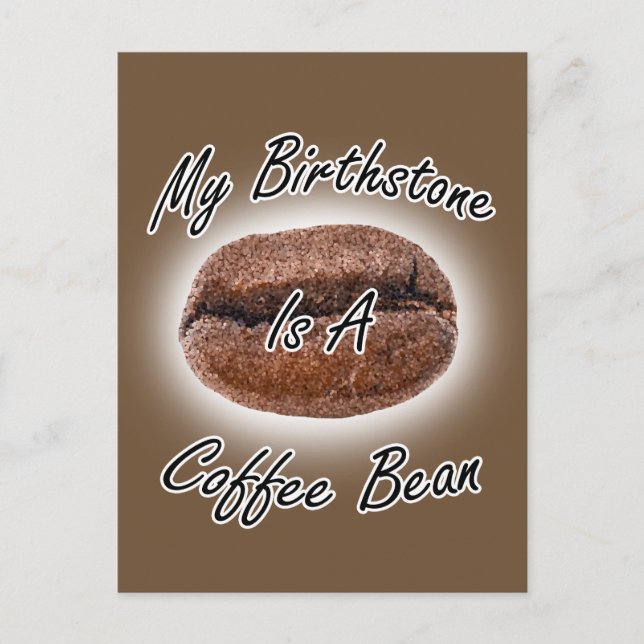 Kaffee Bean Birthstone Postkarte (Vorderseite)