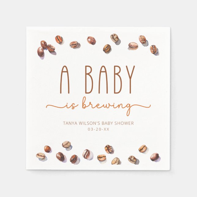 Kaffee-Bean ein Baby Braut Baby-Dusche Serviette (Vorderseite)