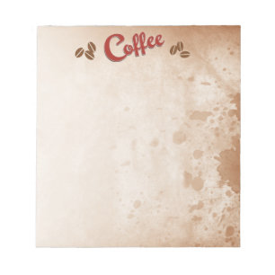 Kaffee befleckter Notizblock
