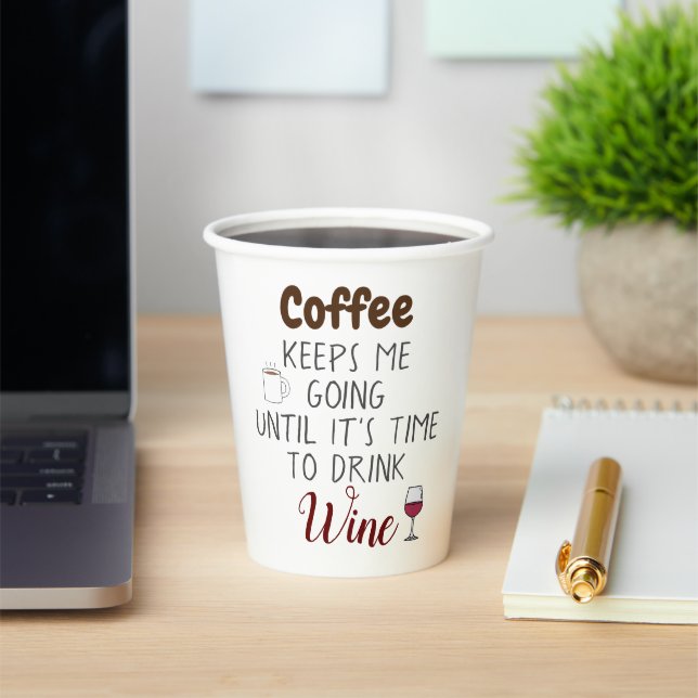 Kaffee Behalte mir, bis zu seiner Zeit Wein zu tri Pappbecher (InSitu)