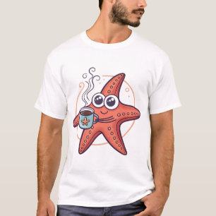 Kaffee besessener Seestern T-Shirt