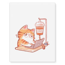 Kaffee-betriebenes temporäres Katzen-Tattoo