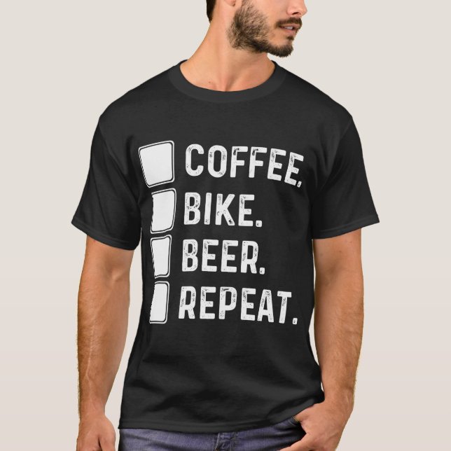 Kaffee-Bike-Bier-Mountain-T-Shirt T-Shirt (Vorderseite)