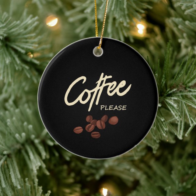Kaffee bitte Kaffee Läden Keramik Ornament (Baum)