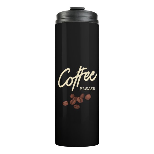 Kaffee bitte Kaffee Läden Thermosbecher (Vorderseite)
