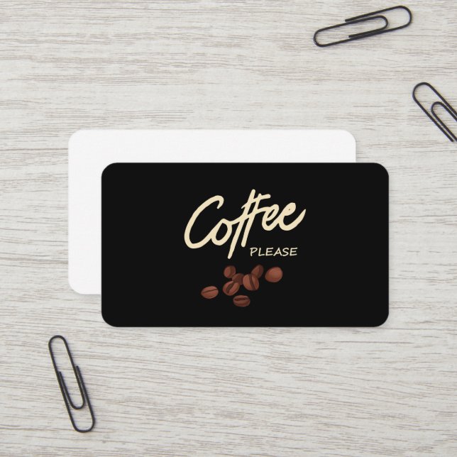Kaffee bitte Kaffee Läden Visitenkarte (Vorderseite/Rückseite Beispiel)