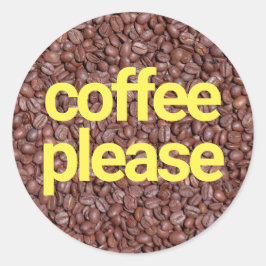 Kaffee bitte runder aufkleber