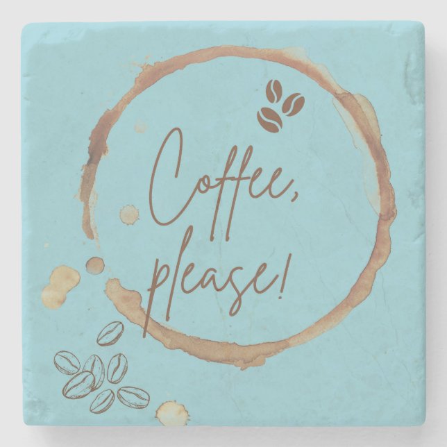 Kaffee bitte steinuntersetzer (Vorderseite)