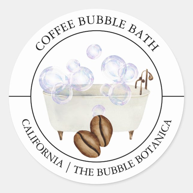 Kaffee-Blase-Etikett Runder Aufkleber (Vorderseite)
