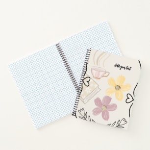 Kaffee & Blumen Spiralnotizbuch für Bücherliebhabe Notizbuch