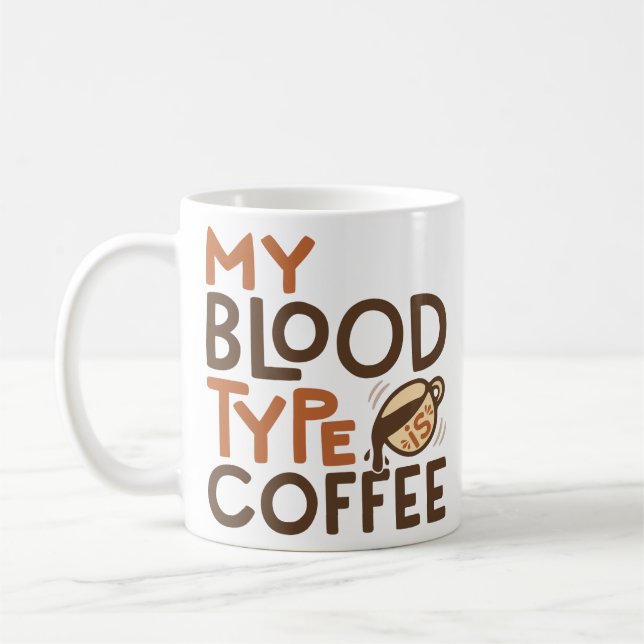 Kaffee-Blutgruppe-Grafik als Geschenk für Kaffeeli Kaffeetasse (Links)