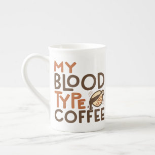 Kaffee-Blutgruppe-Grafik als Geschenk für Kaffeeli Prozellantasse