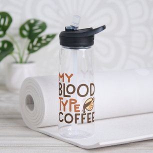 Kaffee-Blutgruppe-Grafik als Geschenk für Kaffeeli Trinkflasche