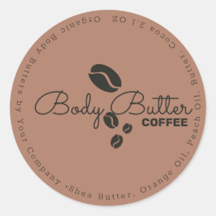 Kaffee Body Butter Bad Seifen Branding Runder Aufkleber